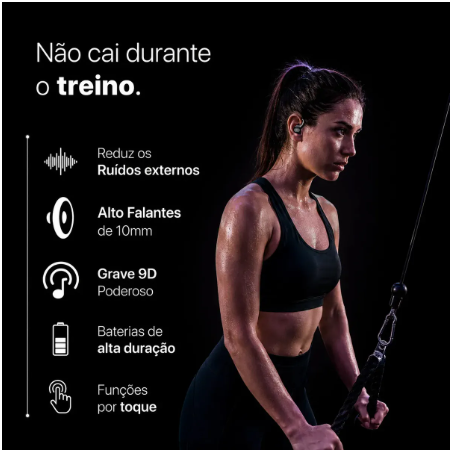 Fone de Ouvido Bluetooth 5.3 Tws Sem Fio Esportivo