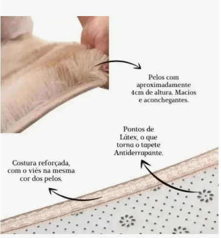 Tapete 2x1,5 Sala Peludo Quarto Cores Variadas