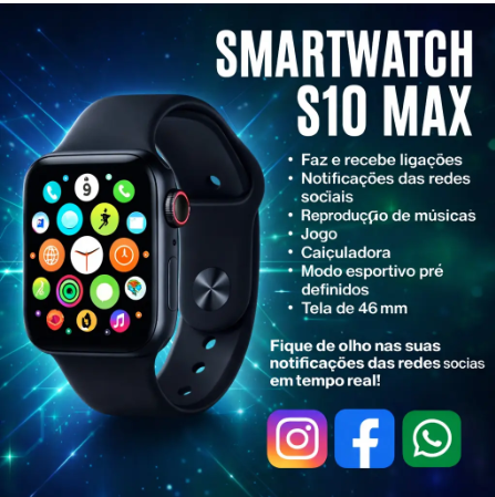 Smartwatch S10 Série 10 Relógio Digital Masculino Feminino