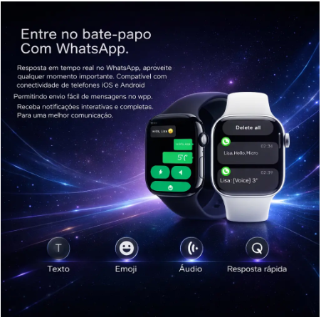 Smartwatch S10 Série 10 Relógio Digital Masculino Feminino
