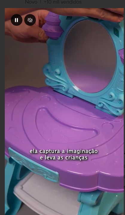 Penteadeira Castelo Emite Luz E Som Princesa Infantil Azul