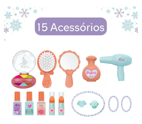 Penteadeira Castelo Emite Luz E Som Princesa Infantil Azul